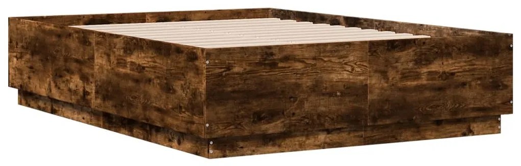 Estrutura cama c/ luzes LED derivados madeira carvalho fumado