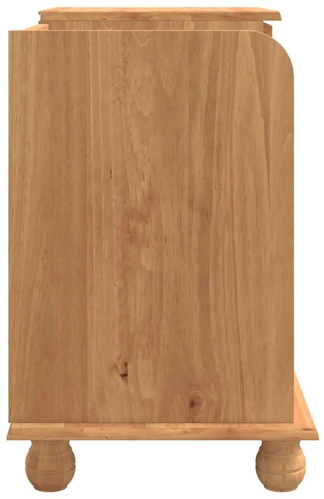 Banco de Armazenamento "ASKIM" Castanho 100x39x62 cm Madeira Sólida de
