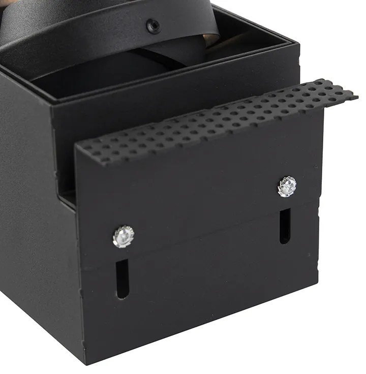 Foco embutido inteligente preto sem moldura 2 luzes Incl. 2 Wifi GU10 70mm - Oneon