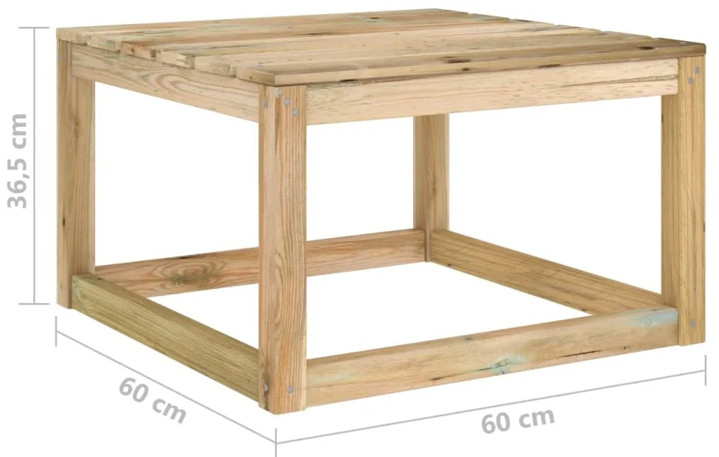 2 pcs conjunto lounge de jardim pinho impregnado a verde