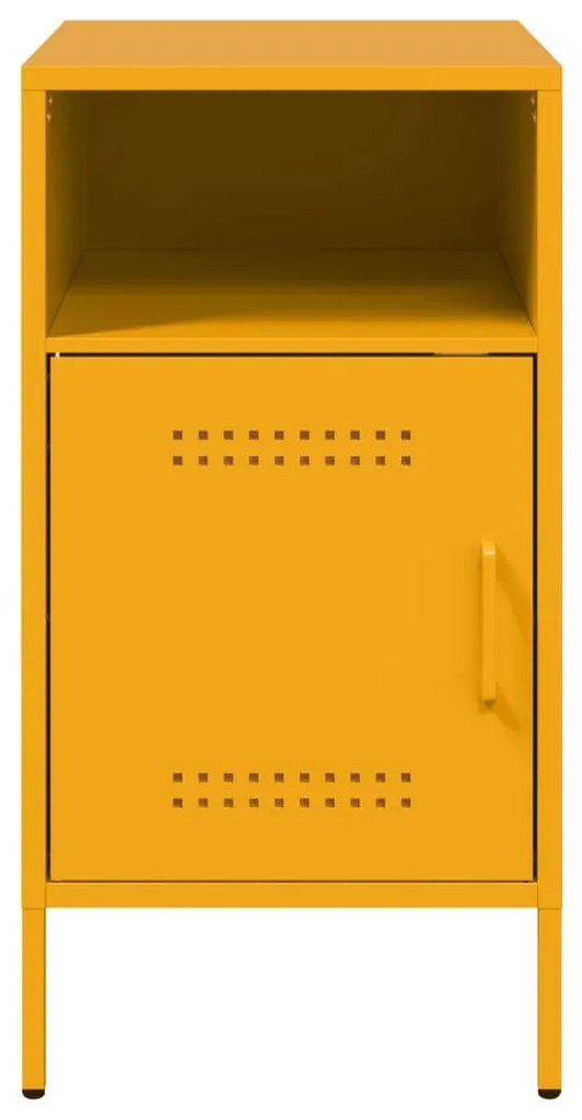 Mesa de cabeceira 36x39x68 cm aço amarelo mostarda