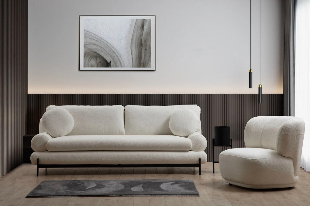 Sofá de 3 Lugares Livorno – Branco – 230 cm x 85 cm x 92 cm
