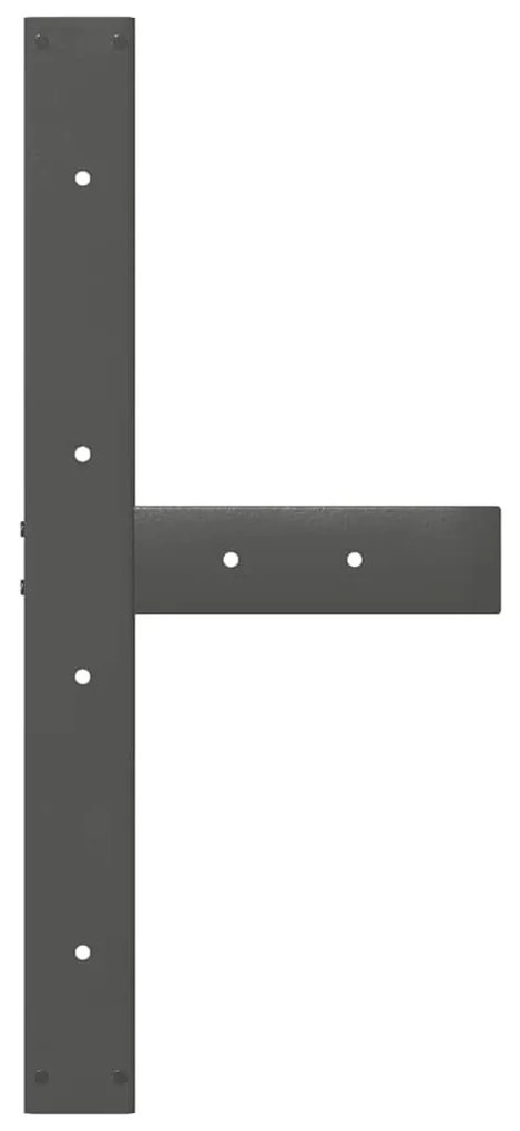 Pés para mesa de jantar em forma de T, 2 peças, antracite, 80x35x(72-7