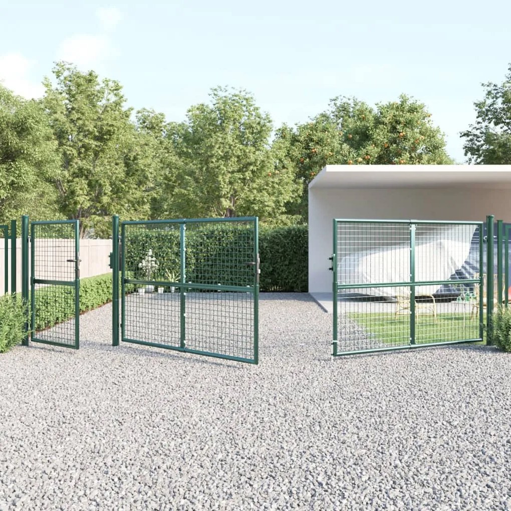 Portão de rede para jardim 500x175 cm aço galvanizado verde