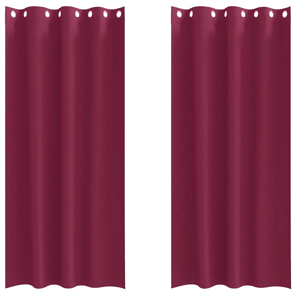 Cortinas 2 pcs Vinho Vermelho 260 x 140 cm Poliéster