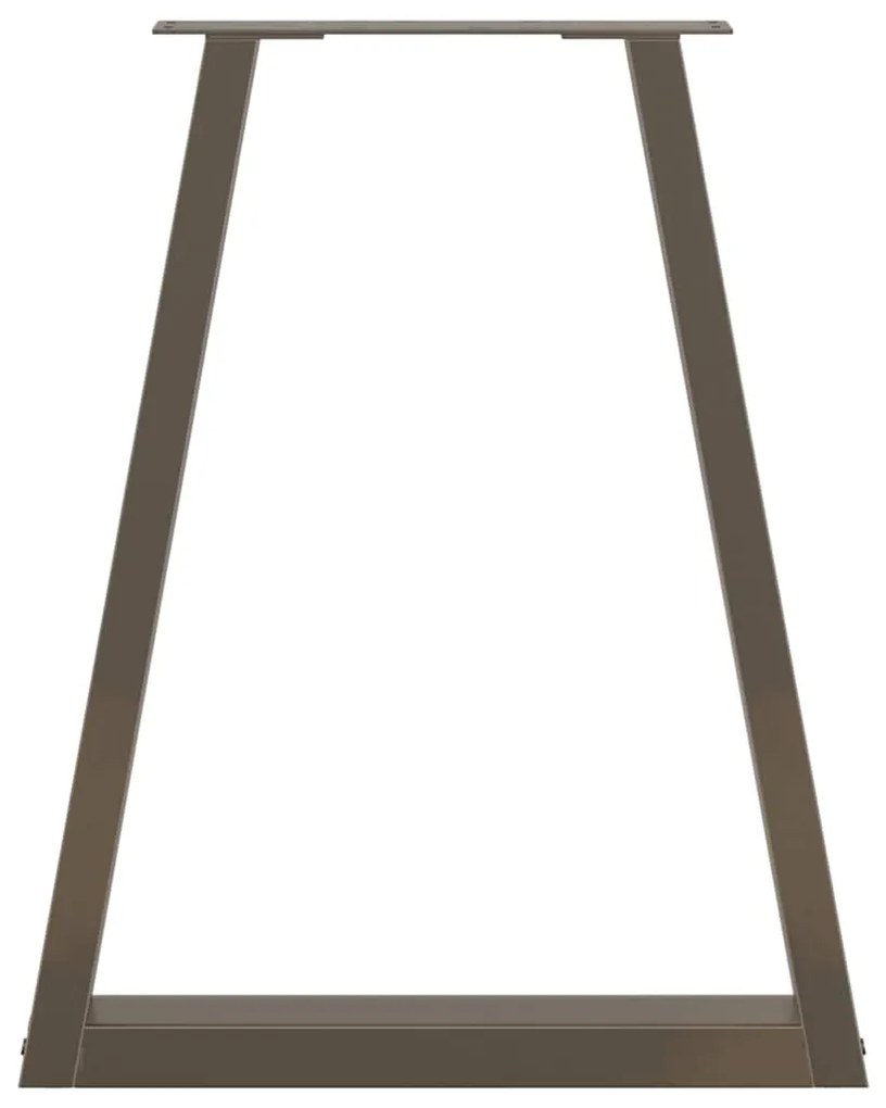 Pés para mesa de jantar em formato de V, 2 peças, aço natural, 60x(72-