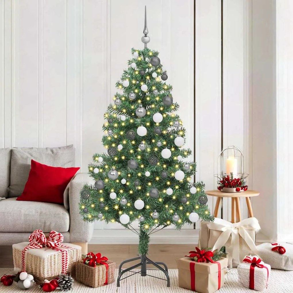vidaXL Árvore de Natal com 300 LEDs com suporte Verde 180 cm PVC
