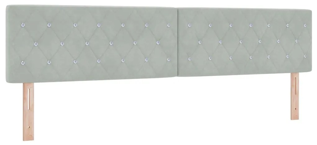 Cama Box Spring vidaXL com Colchão Cinza Claro 200x200 cm Veludo
