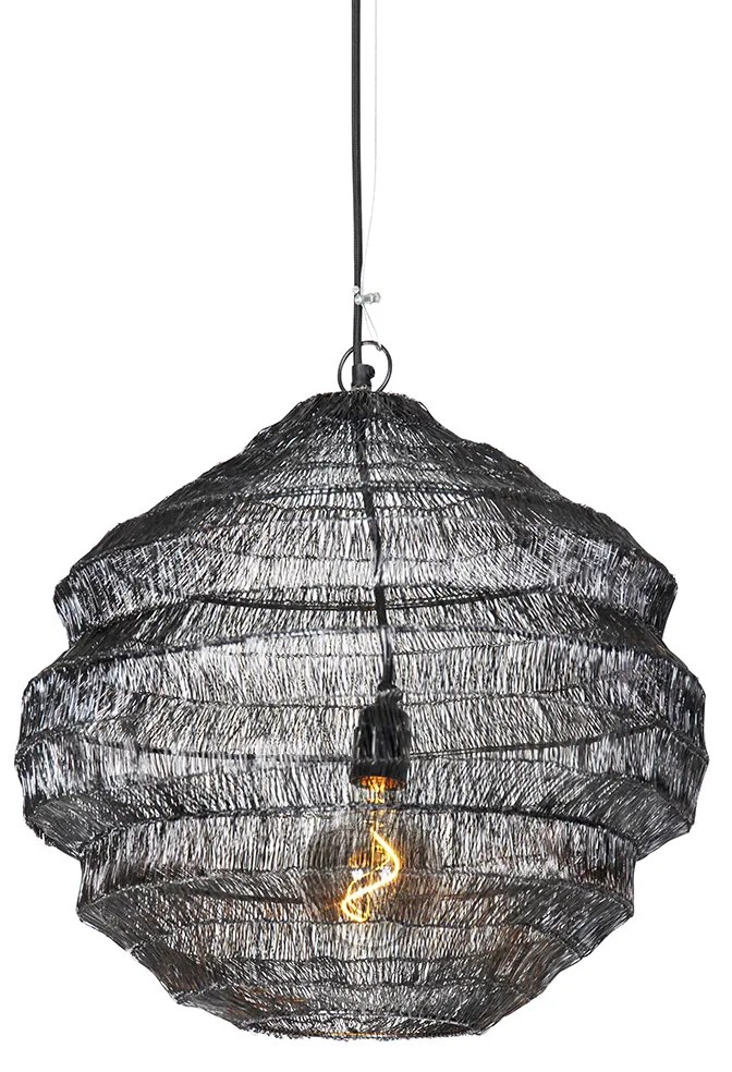 Candeeiro de suspensão oriental preto 45 cm x 40 cm - Vadi Oriental