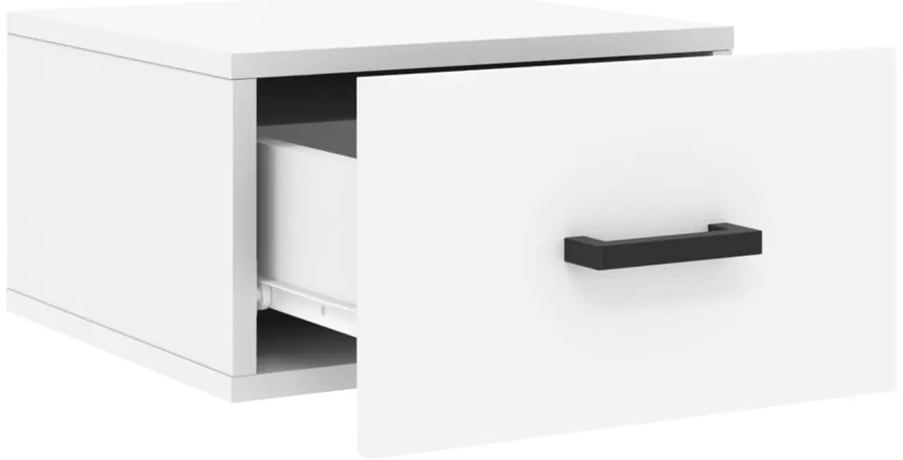 Mesas de cabeceira montagem na parede 2 pcs 35x35x20 cm branco