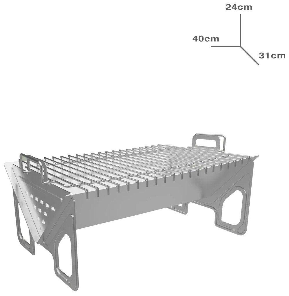 Fogareiro Inox 40X31X24cm