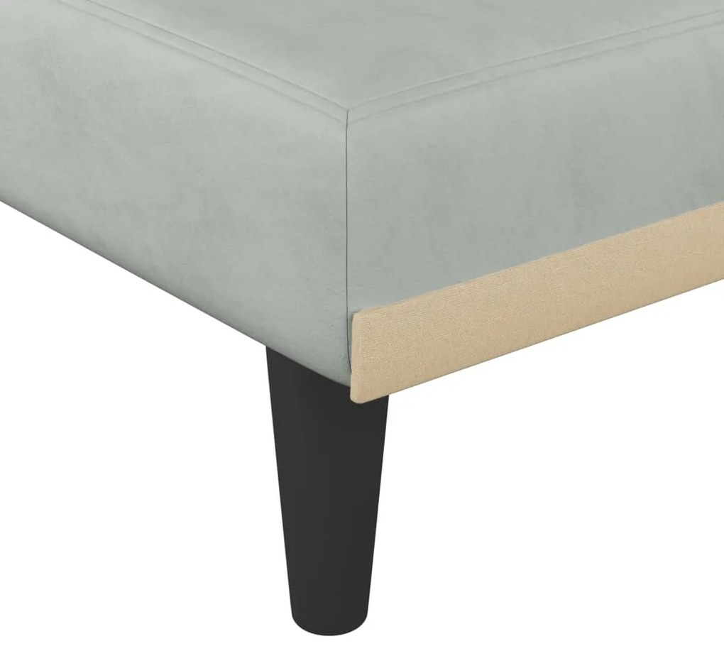 Sofá-cama em forma de L 271x140x70 cm veludo cinzento-claro