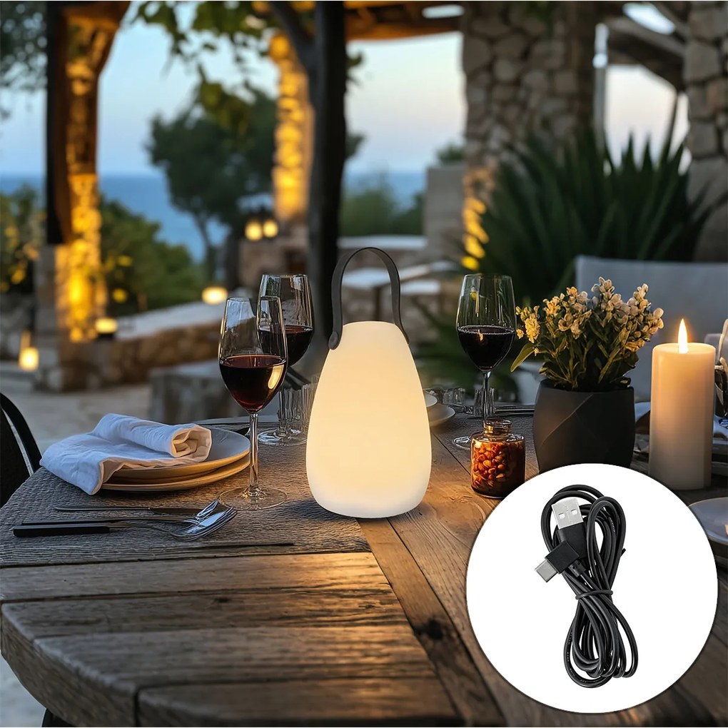 Candeeiro de Mesa Moderno RGBW Recarregável IP54 - Pion