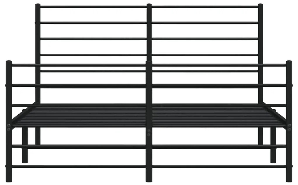 Estrutura de cama sem colchão com pés 160x200 cm preto