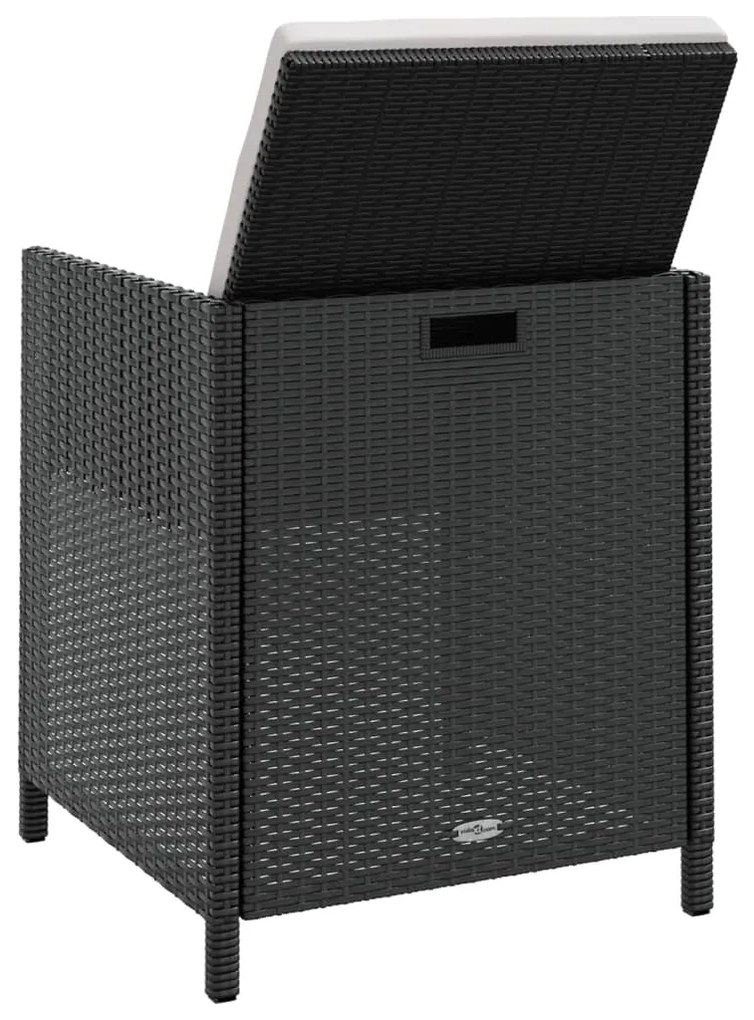 9 pcs conjunto jantar p/ exterior vime e madeira acácia preto