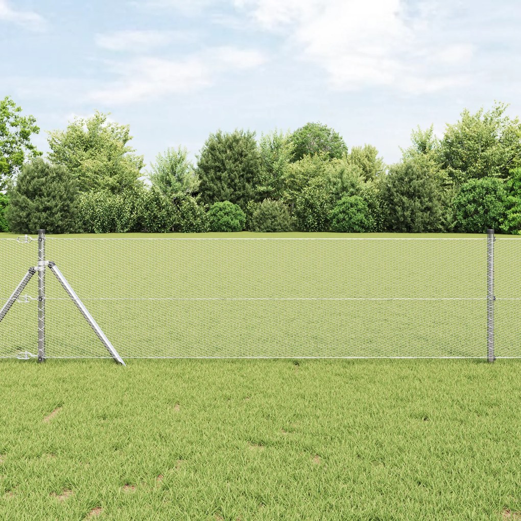 Cerca Hexagonal vidaXL 0,6x10 m Aço Galvanizado