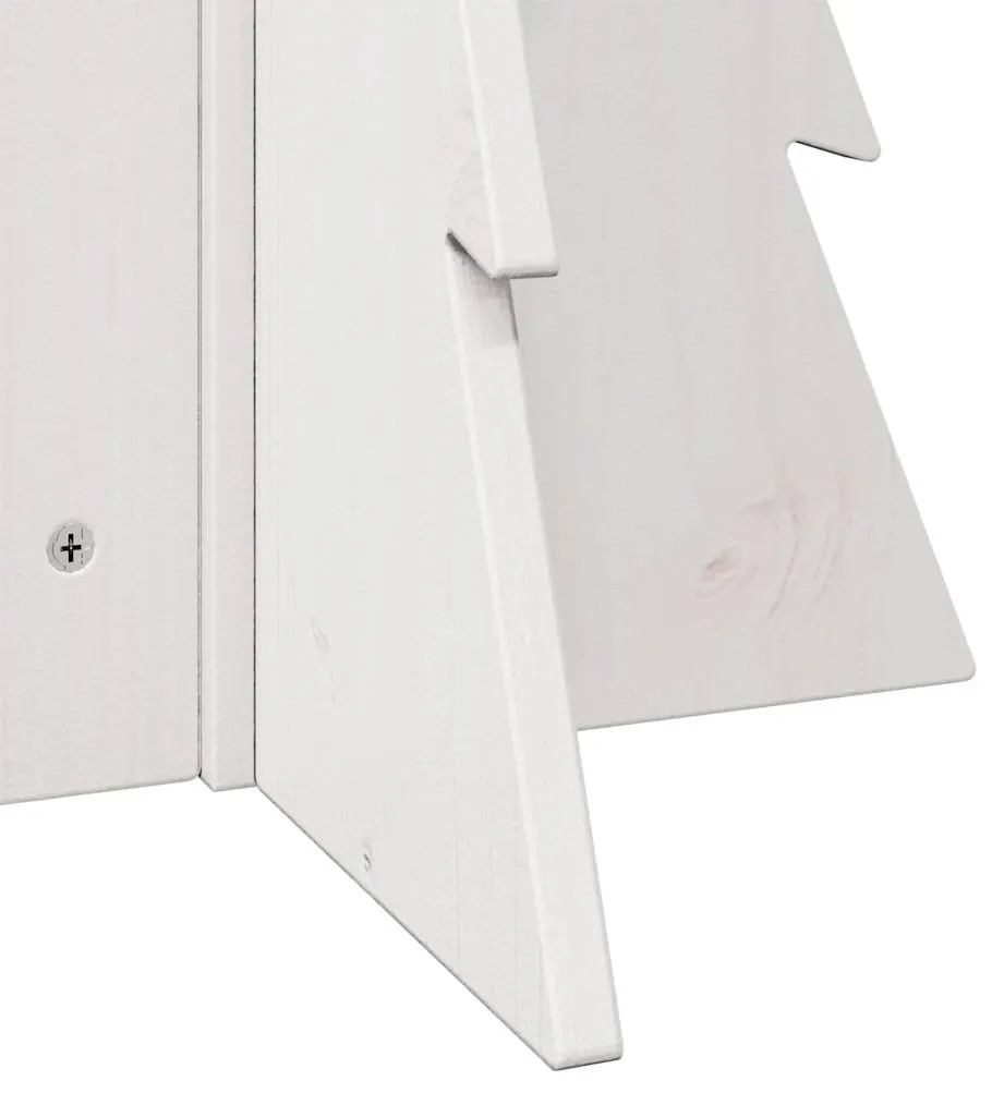 Árvore Natal decorativa 69,5 cm madeira de pinho maciça branco
