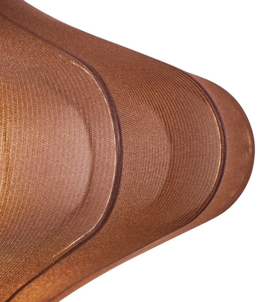 Candeeiro suspenso Japandi castanho com abajur de tecido 50cm - Plu Design