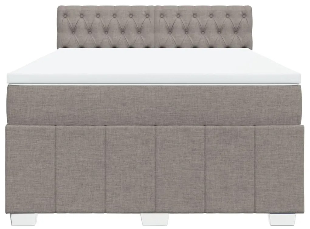 Cama com molas/colchão 160x200 cm tecido castanho-acinzentado