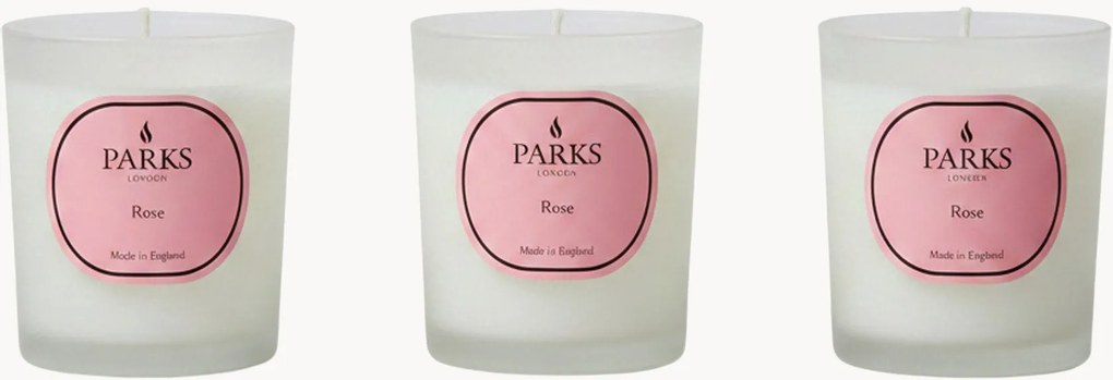 Velas perfumadas artesanais Vintage Aromatherapy (água de rosas, flores brancas, almíscar suave), conjunto de 3