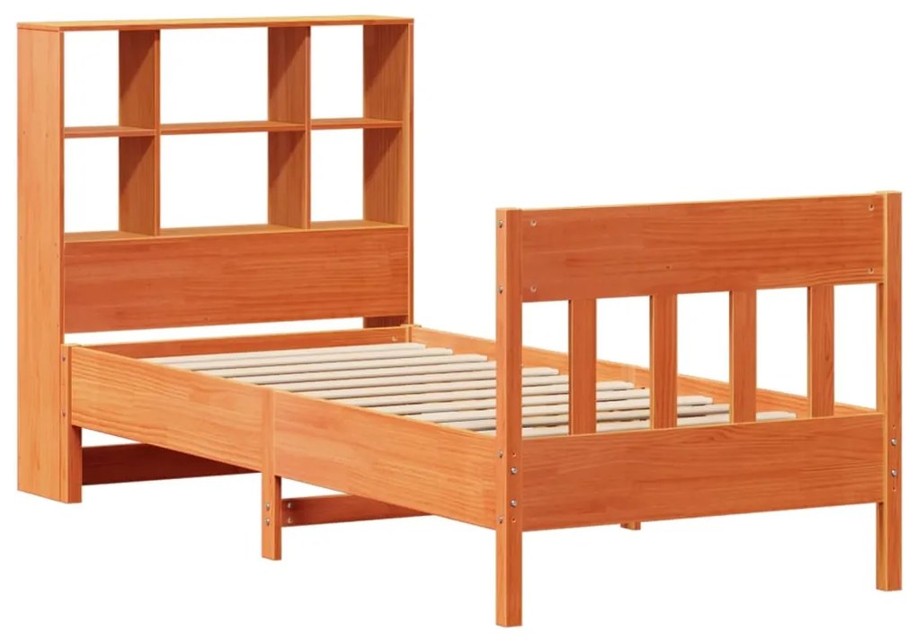 Cama sem colchão 90x200 cm pinho maciço castanho-mel