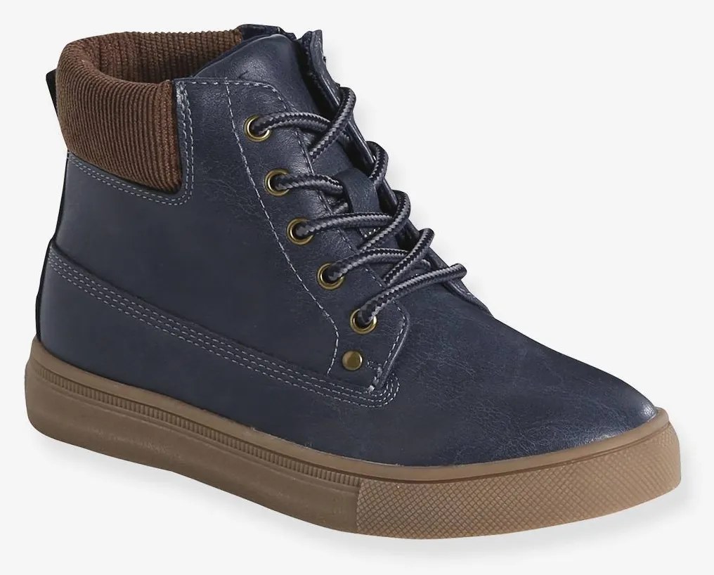 Botas com atacadores e fecho, para criança  marinho