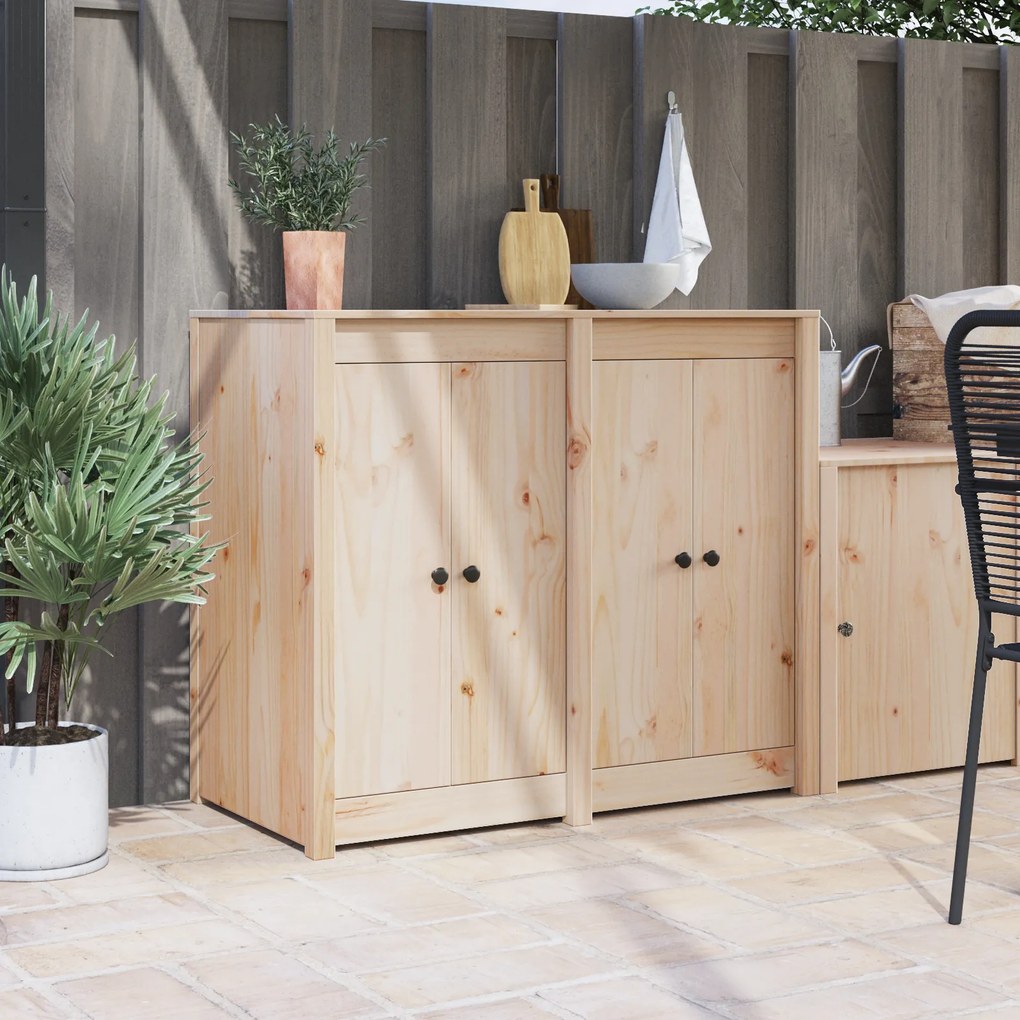vidaXL Portas de Cozinha Externa 2 pcs 50x9x82 cm Madeira Maciça de Pinho