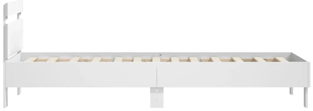 Estrutura de cama c/ cabeceira 90x190 cm deriv. madeira branco