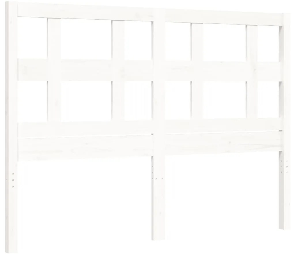 Cama sem colchão 140x190 cm madeira de pinho maciça branco