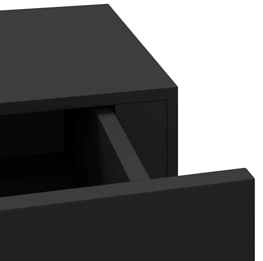 Prateleira de parede com gaveta MDF 60x23,5x10 cm preto
