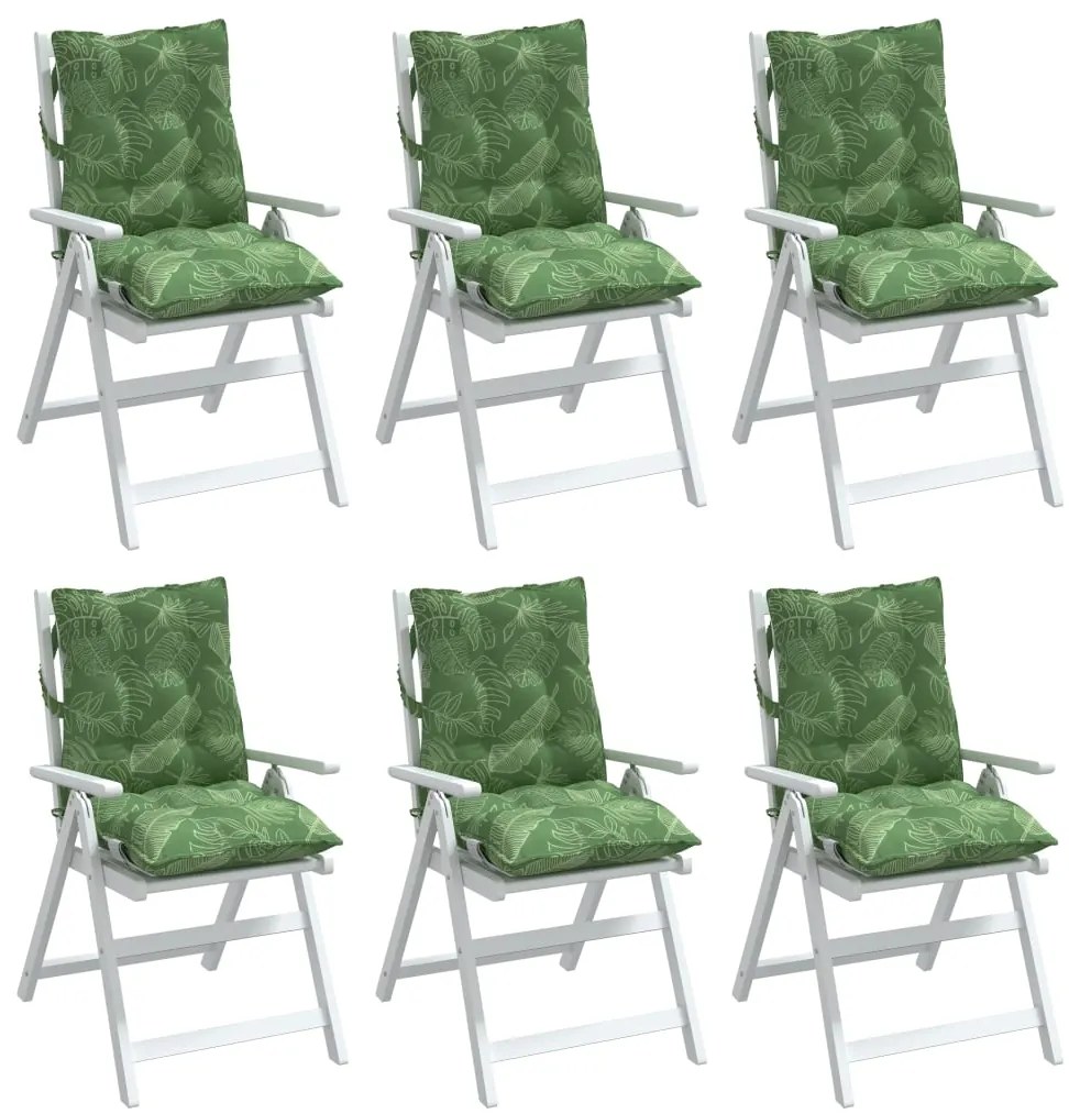 Almofadões cadeira de encosto baixo 6 pcs oxford padrão folhas