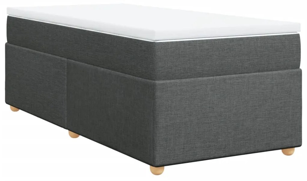 Cama com molas/colchão 80x200 cm tecido cinzento-escuro