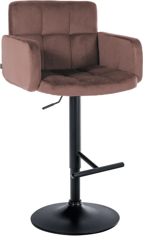 Banco de bar Los Angeles Veludo castanho