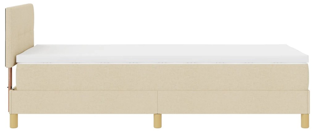 Cama Box Spring com Colchão Creme 90x190 cm Tecido