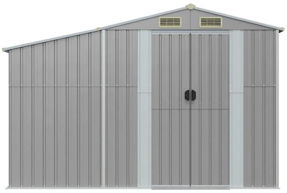 Abrigo de jardim 277x93x179 cm aço galvanizado cinzento