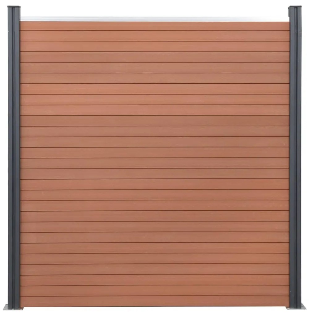 Conjunto de painéis de vedação 180x186 cm WPC castanho