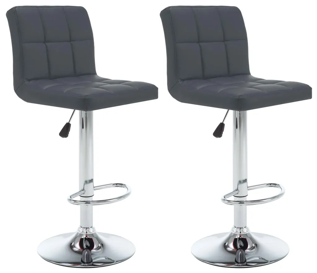 323638 vidaXL Bancos de bar 2 pcs couro artificial cinzento
