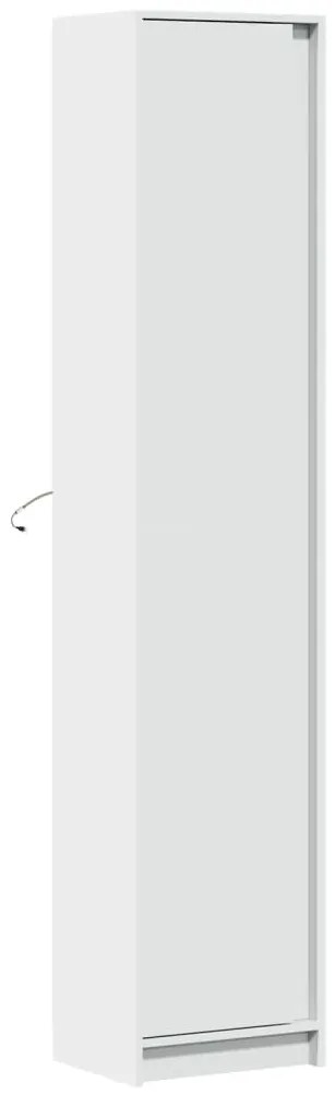Armário alto com luzes LED derivados de madeira branco