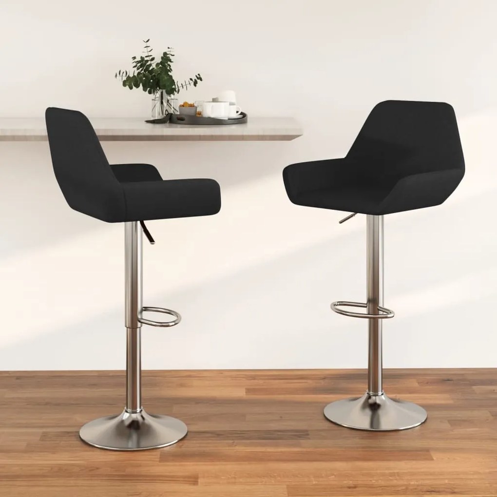 vidaXL Bancos de bar 2 pcs tecido preto