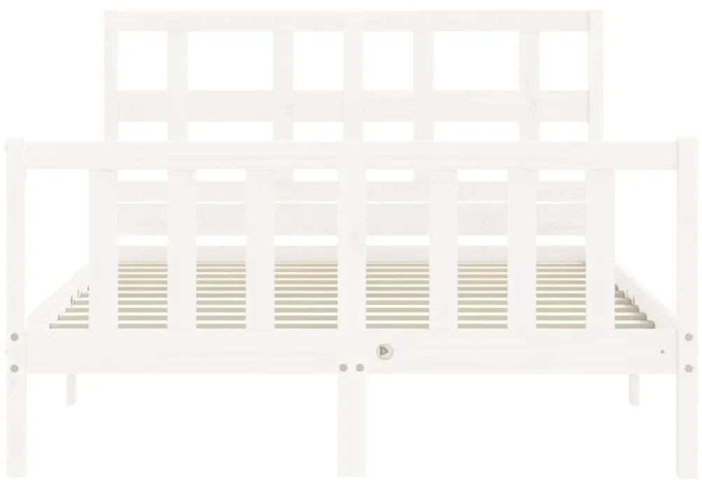 Cama sem colchão 140x190 cm madeira de pinho maciça branco
