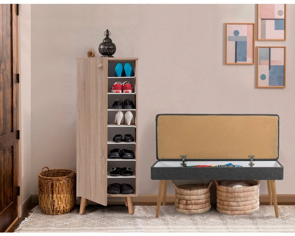 Conjunto de Mobiliário de Entrada Vegas – Sonomo Anthracite – Armário: