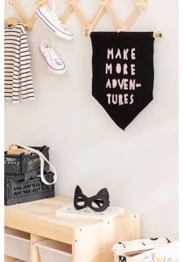 Tapeçaria de parede de algodão Adventures Kids Preto - Sklum