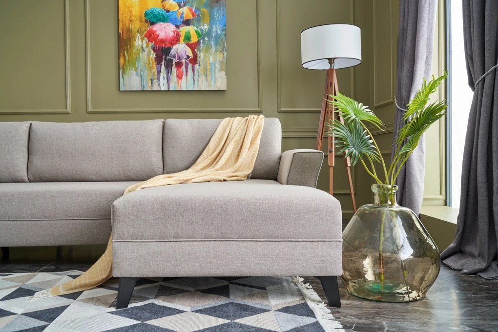 Sofá-Cama de Canto Eris – Creme – 300 x 78 x 202 cm