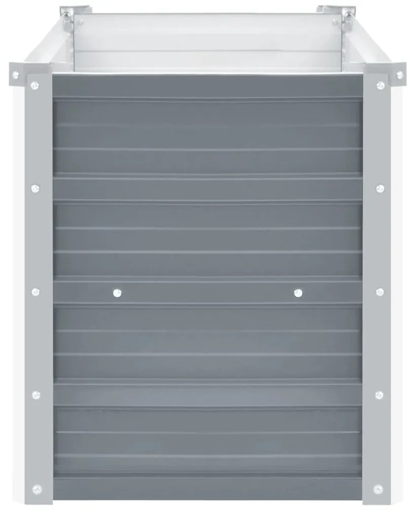Canteiro elevado de jardim aço galvanizado 100x40x45cm cinzento
