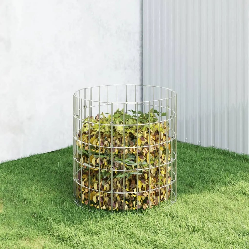 Compostor de jardim Ø50x50 cm aço galvanizado