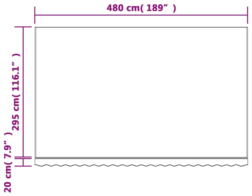 Tecido de substituição para toldo 5x3 m riscas multicor