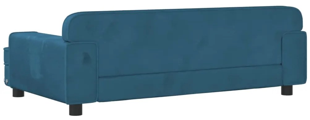 Sofá infantil 90x53x30 cm veludo azul