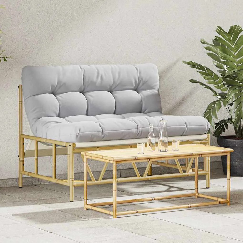 vidaXL Banco de Jardim com Almofada Cinzeto 110 x 80 x 71 cm Aço
