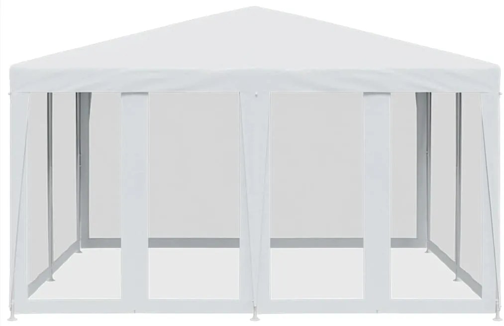 Tenda p/ festas c/ 8 paredes laterais malha 4x4 m PEAD branco