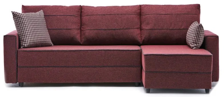 Sofá-Cama de Canto Ece – Vermelho Claret – 242 cm x 88 cm x 90 cm
